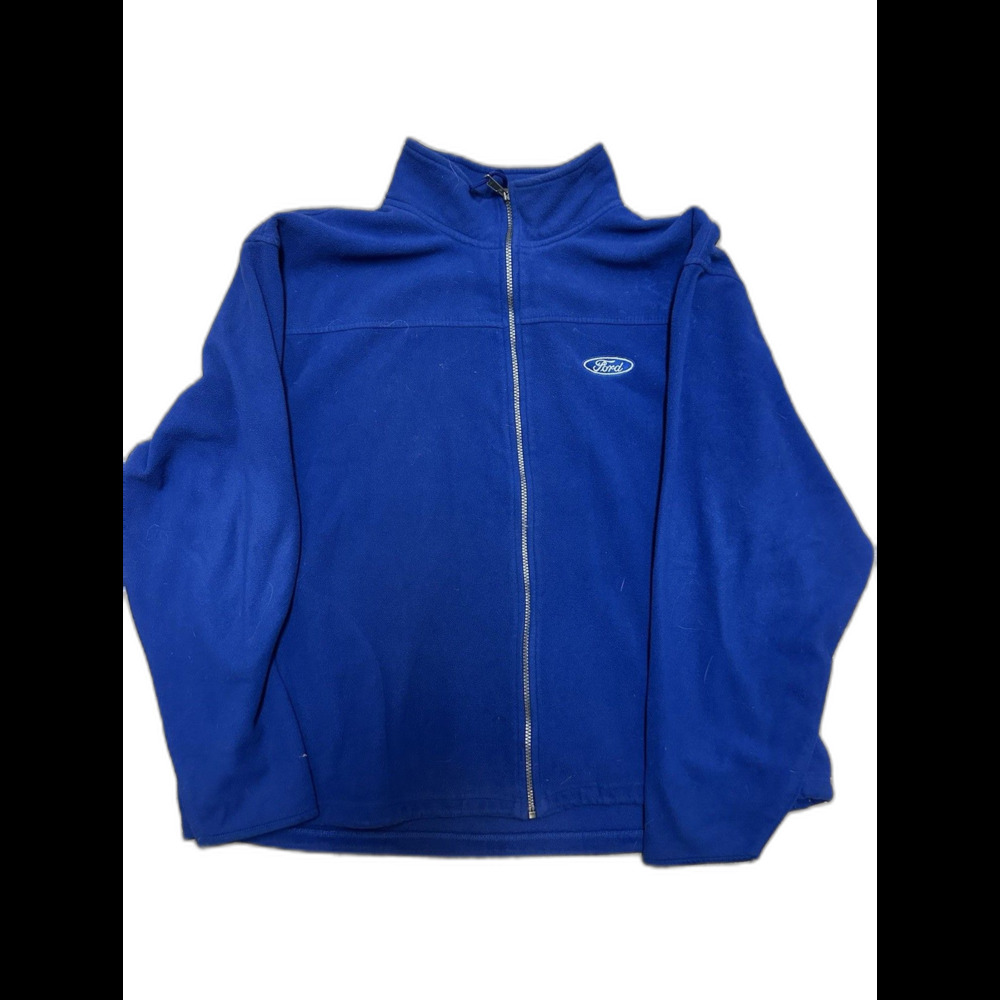 Ford Fleece Zip Up Hoodie Blue Size XXL